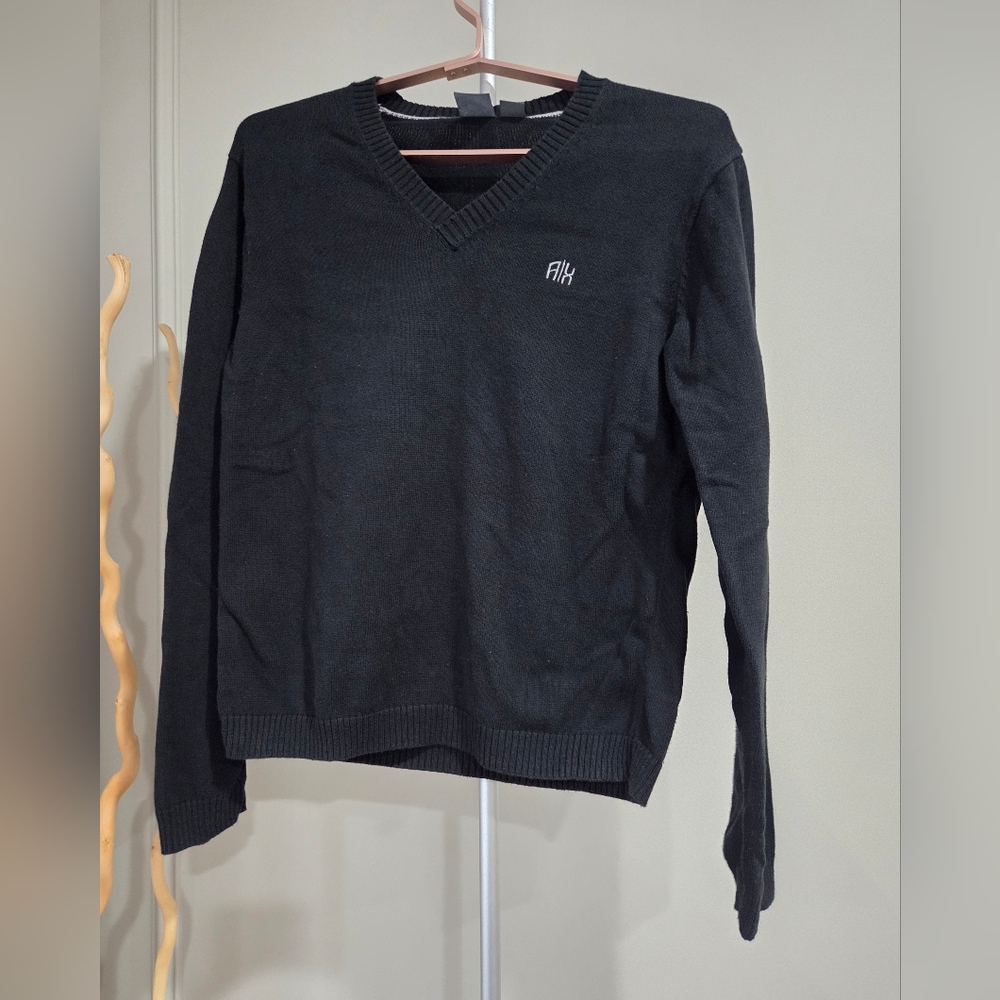 AX Armani Exchange Men's Black V-Neck Sweater Sz.zM